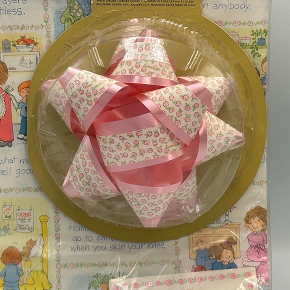 Vintage Hallmark Mothers Day Gift Wrap Ensemble Bow Card Wrapping Paper Sheets - Picture 11 of 12